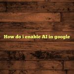 How do i enable AI in google