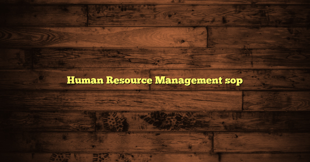 Human Resource Management sop