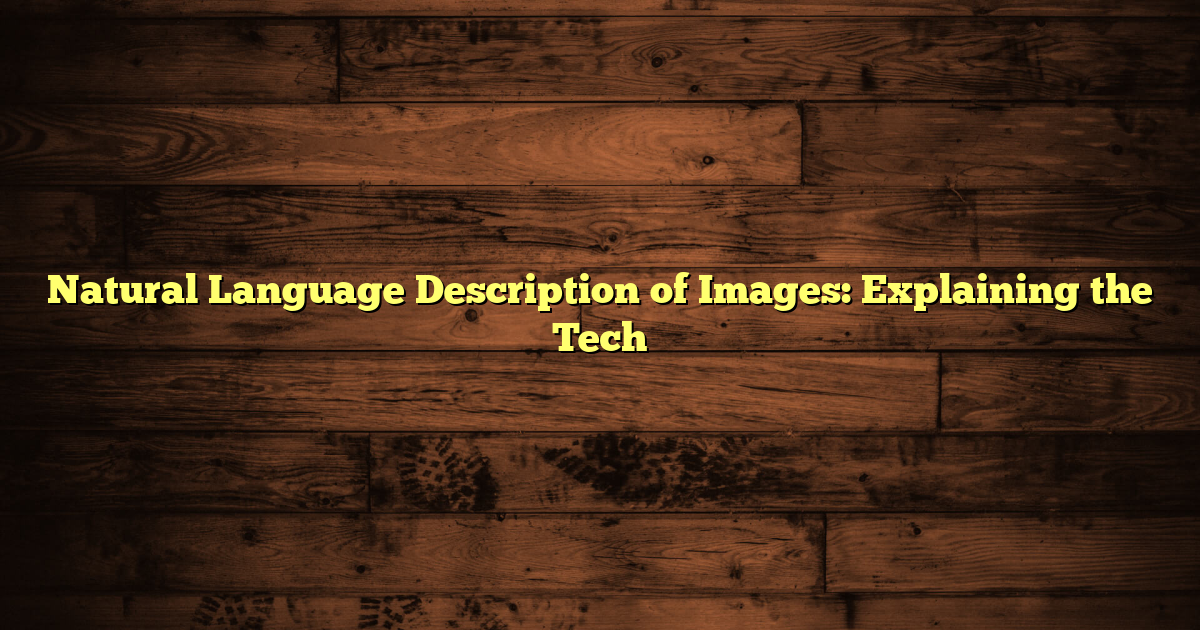 Natural Language Description of Images: Explaining the Tech