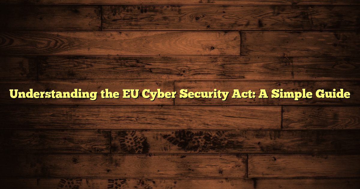 Understanding the EU Cyber Security Act: A Simple Guide