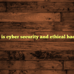 what is cyber security and ethical hacking