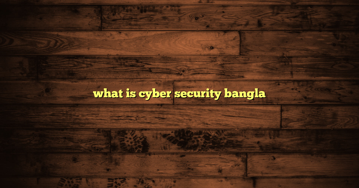 what is cyber security bangla
