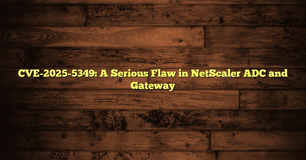 CVE-2025-5349: A Serious Flaw in NetScaler ADC and Gateway