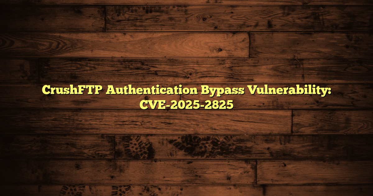 CrushFTP Authentication Bypass Vulnerability: CVE-2025-2825